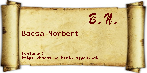 Bacsa Norbert névjegykártya