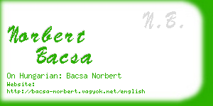 norbert bacsa business card